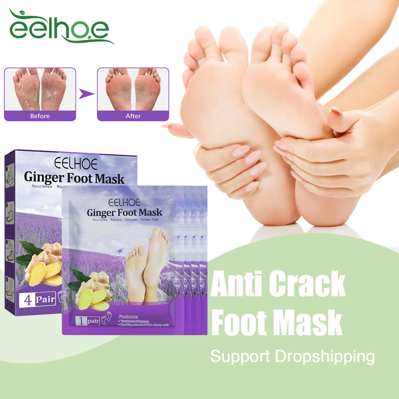 Foot Mask Peeling - Béribéri réparateur pour les pieds secs,